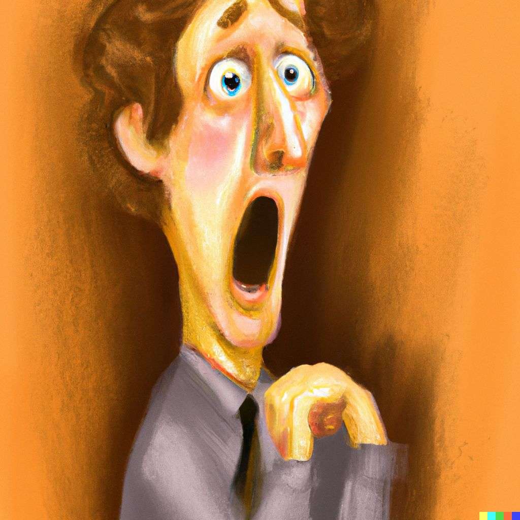 a representation of anxiety, digital art, caricature